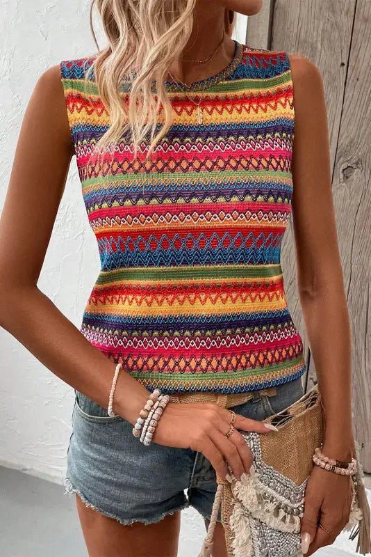 Sunbeam mosaic tank top - tops