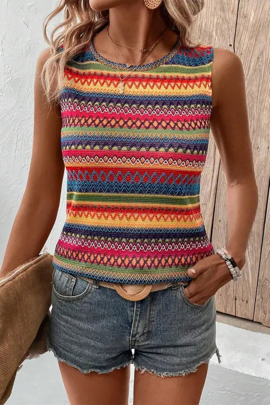 Sunbeam mosaic tank top - tops