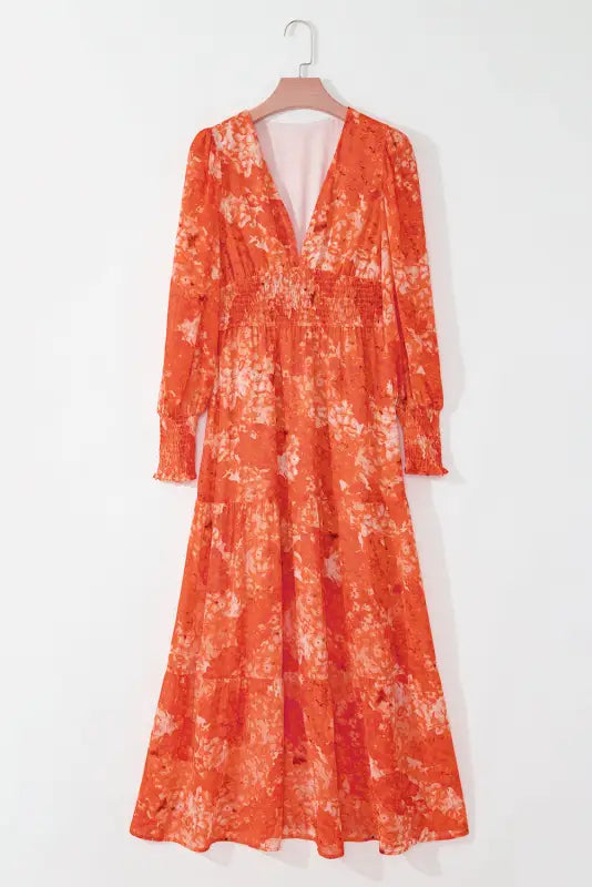 Sunset blossom tiered maxi dress - comfort & style