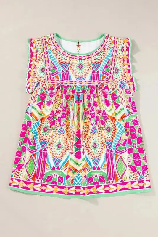 Sunset Silhouette Ruffle Tank Top - Fashionfitz