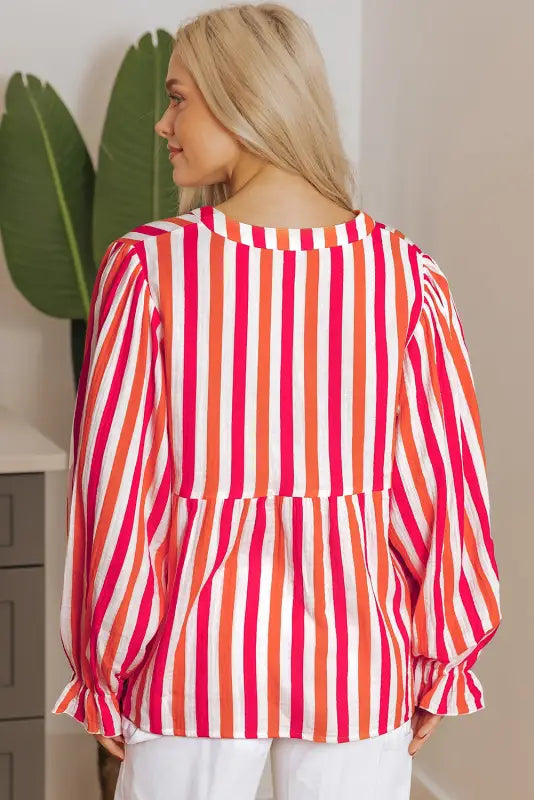 Sunset stripe balloon blouse - chic summer style | fashionfitz