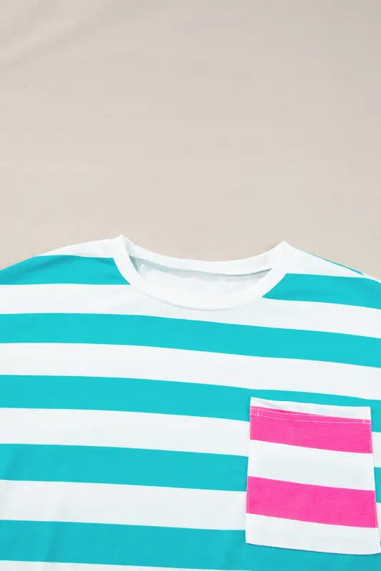 Sunset stripe pocket tee - tops/tops & tees