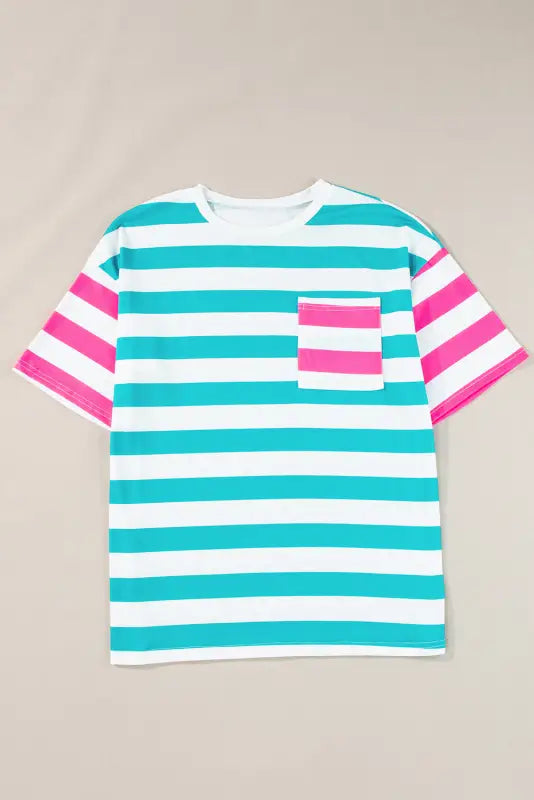 Sunset stripe pocket tee - tops/tops & tees