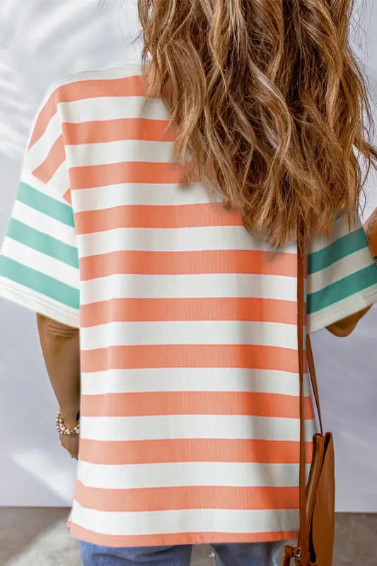 Sunset stripe pocket tee - tops/tops & tees