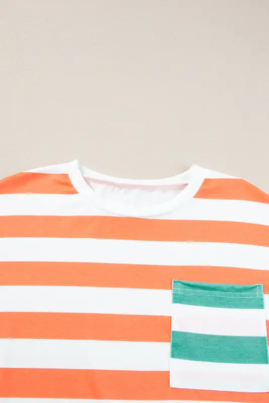 Sunset stripe pocket tee - tops/tops & tees