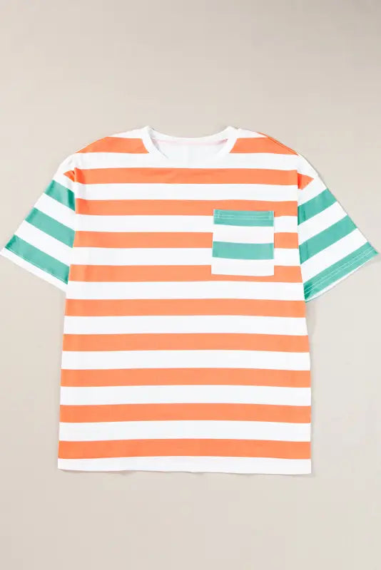 Sunset stripe pocket tee - tops/tops & tees