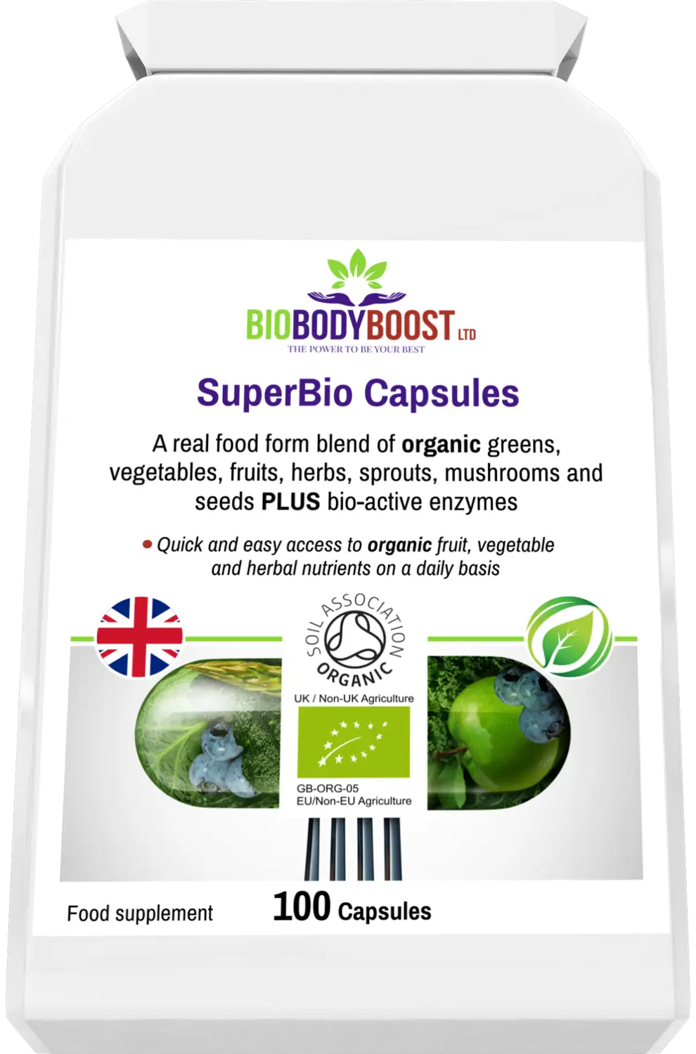 Superbio capsules vegan organic foods blend - vitamins & supplements