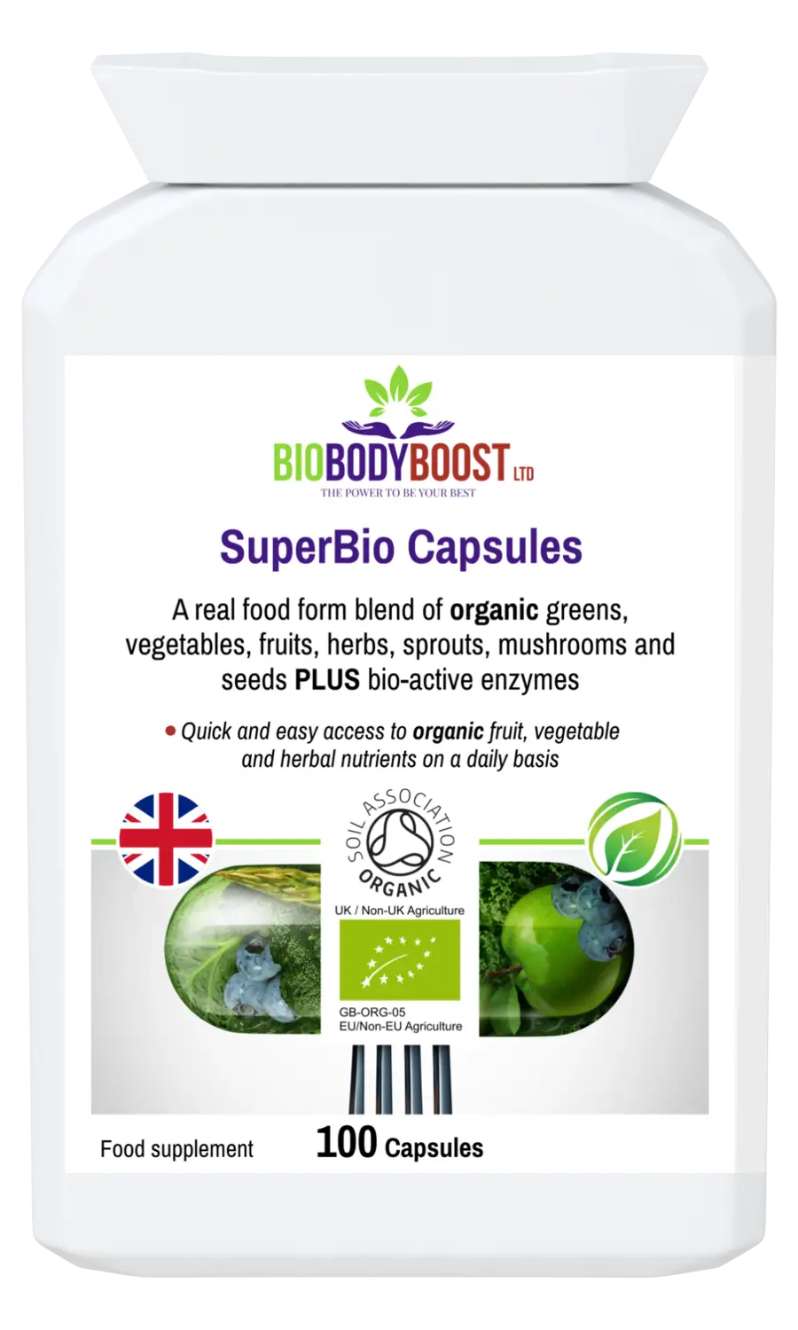 Superbio capsules vegan organic foods blend - vitamins & supplements