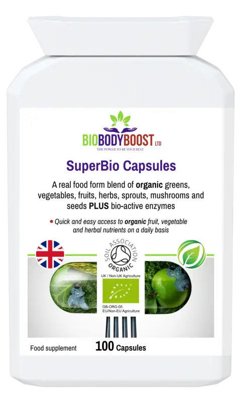 Superbio capsules - vegan organic greens blend - supplements