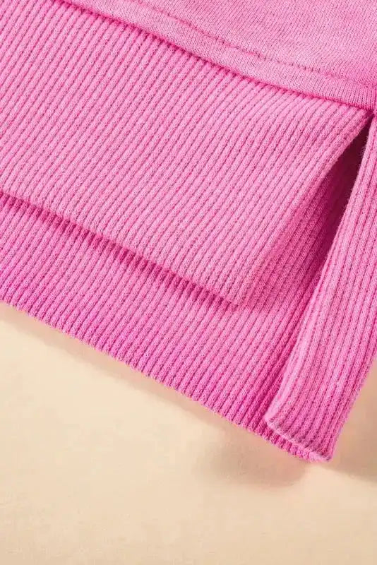 Sweatshirt Dress - Black Quarter Zip Pocketed Cap Sleeve - Fashionfitz