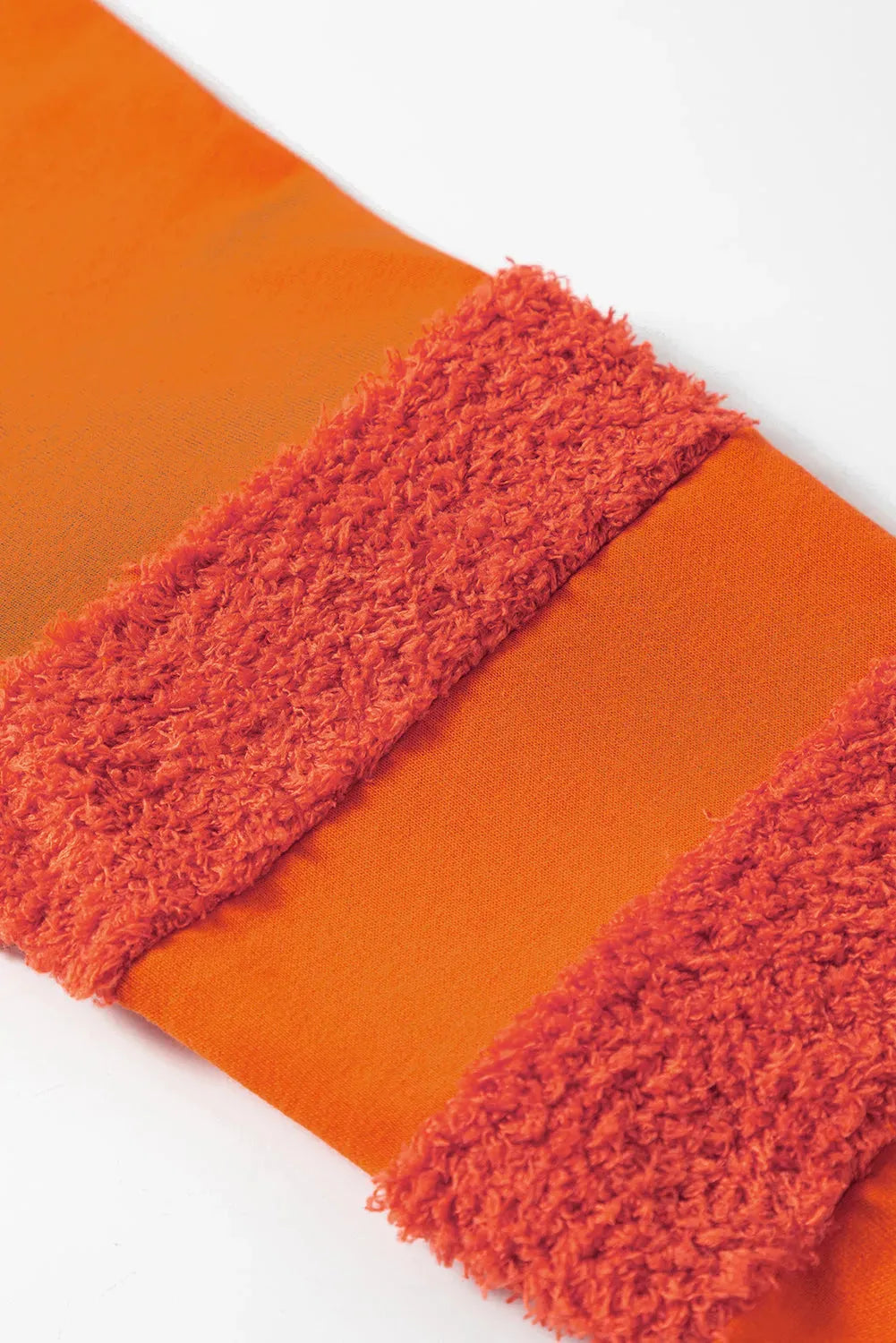 Carrot Fleece Patchwork Side Slits High Low Sweatshirt - Fashionfitz