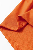 Carrot Fleece Patchwork Side Slits High Low Sweatshirt - Fashionfitz