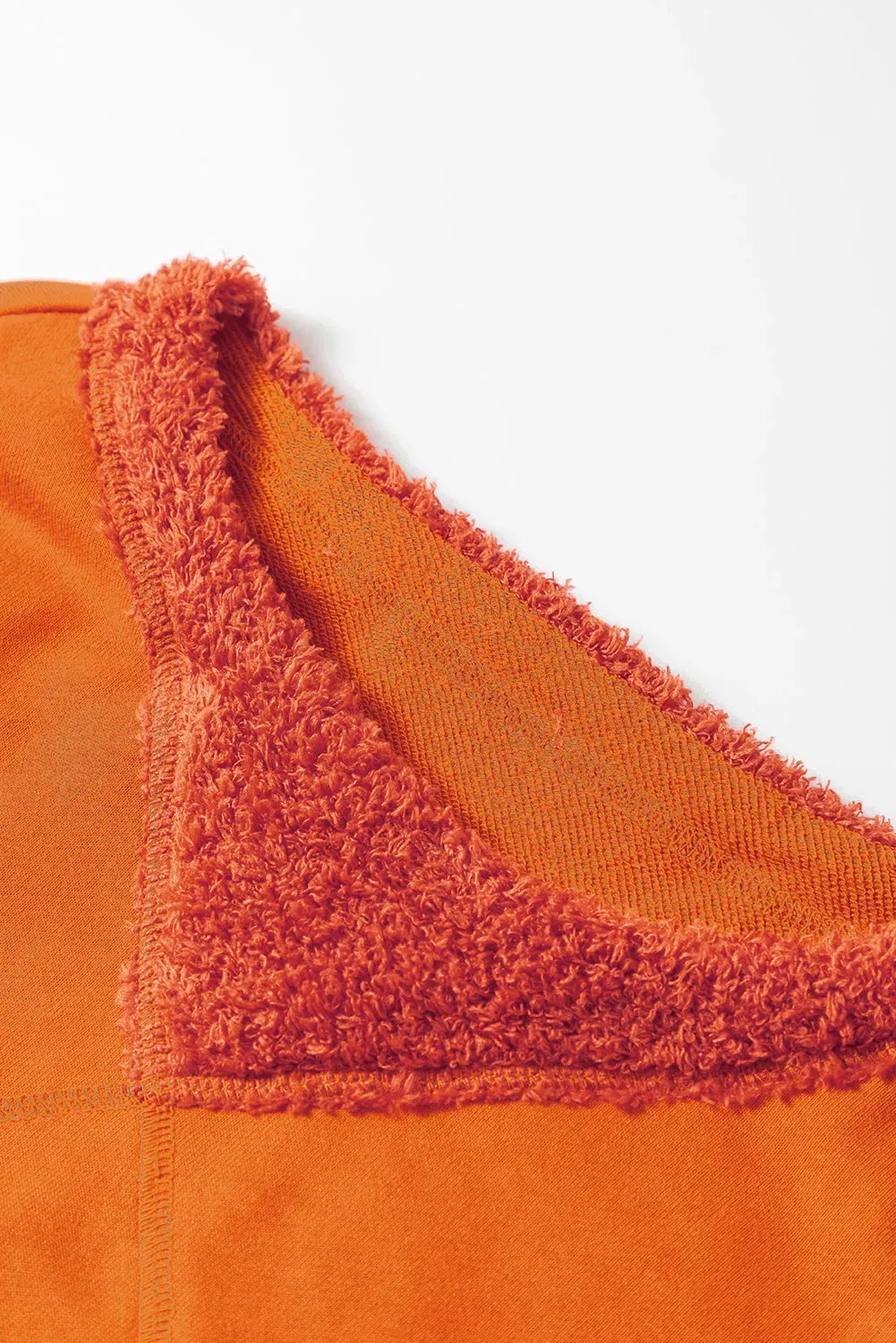 Carrot Fleece Patchwork Side Slits High Low Sweatshirt - Fashionfitz