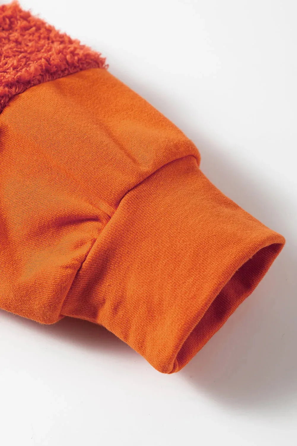 Carrot Fleece Patchwork Side Slits High Low Sweatshirt - Fashionfitz