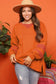 Carrot Fleece Patchwork Side Slits High Low Sweatshirt - Fashionfitz