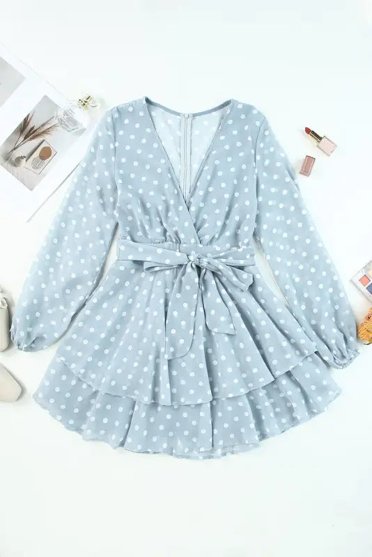 Sweet double layer dress - ruffle hem - mini dresses