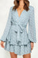 Sweet double layer dress - ruffle hem - sky blue / (us20-22） / 100% polyester - mini dresses