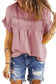 Swiss dot lace splicing short sleeve top - tops