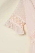 Swiss Dot Lace Trim Maxi Dress - Fashionfitz