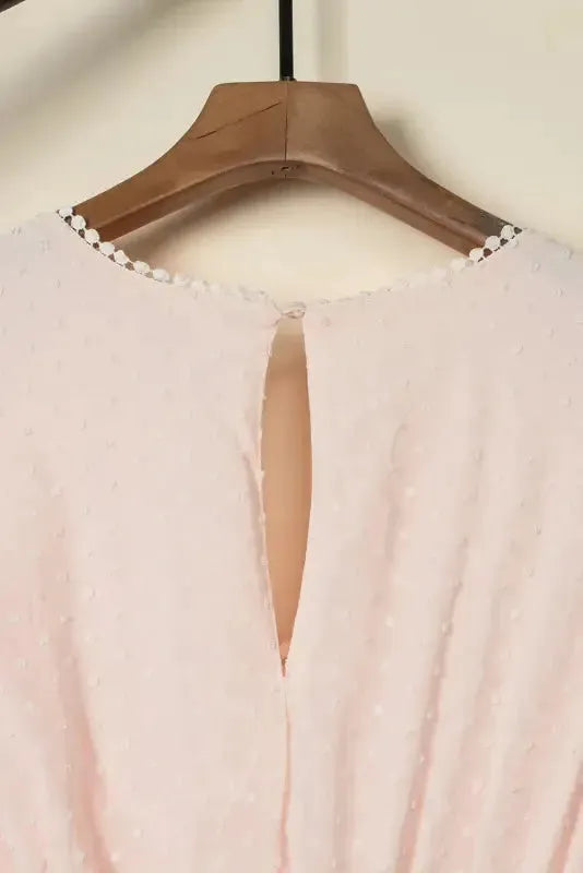 Swiss Dot Lace Trim Maxi Dress - Fashionfitz