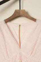 Swiss Dot Lace Trim Maxi Dress - Fashionfitz