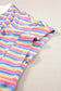 Relax relax in our pastel rainbow striped t-shirt dress - pink stripe crew neck