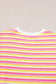 Striped knit top with pink, yellow, white bands; relax relax sleeve length crew neck dress