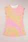 T-shirt dress - pink stripe crew neck: relax in a stylish sleeveless dress with vibrant horizontal lines