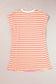 T-shirt dress: striped sleeveless shirt with yellow, pink, & white lines for relax relax style