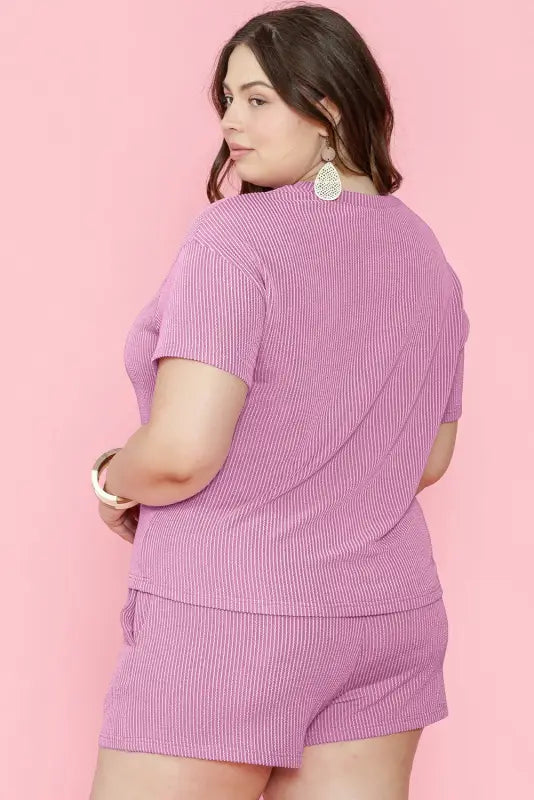 T-shirt and shorts plus size lounge set - loungewear