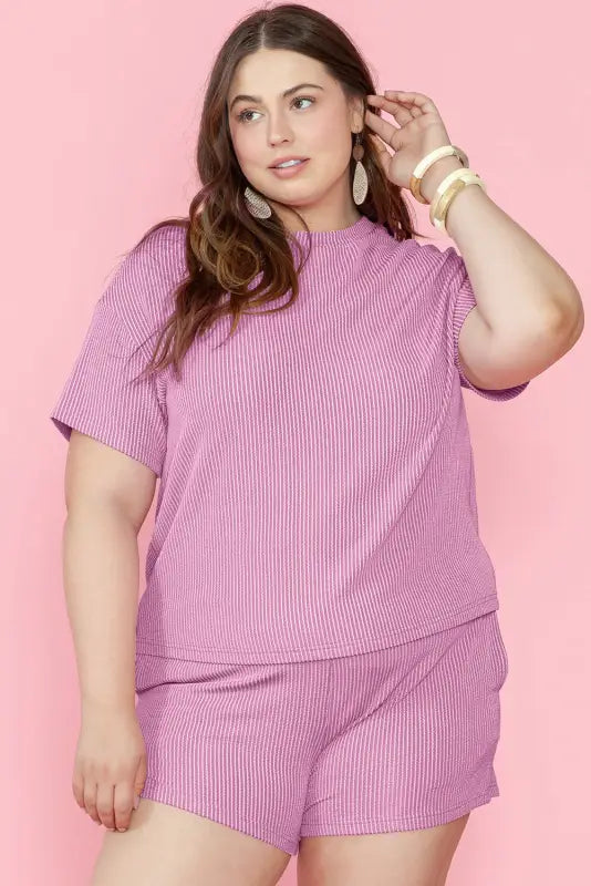 T-shirt and shorts plus size lounge set - loungewear