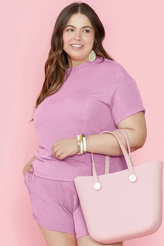 T-shirt and shorts plus size lounge set - loungewear