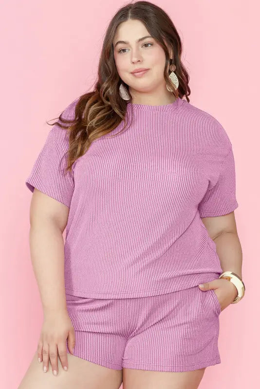 T-shirt and shorts plus size lounge set - loungewear