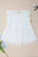 White Ruffled Lace Flowy Tank Top - Fashionfitz