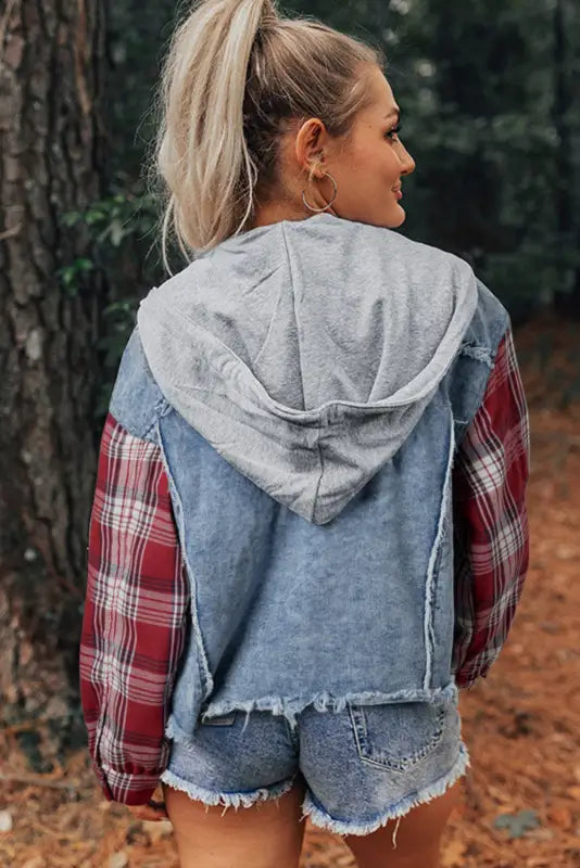 Tartan tryst denim jacket | women’s outerwear | fashionfitz