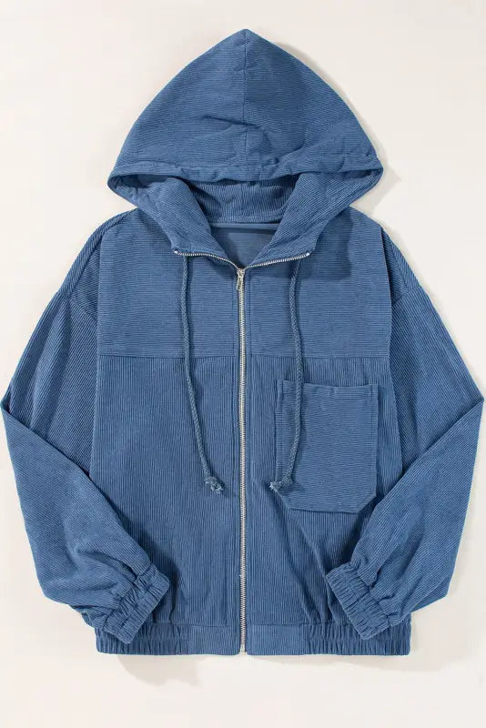 Teal trek hooded jacket - corduroy jackets