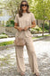 Tee & pants set - loose white raw hem - two piece sets