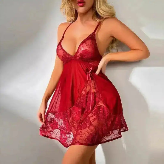 Temptation Perspective Sexy Mesh Babydoll Nightgown - Fashionfitz
