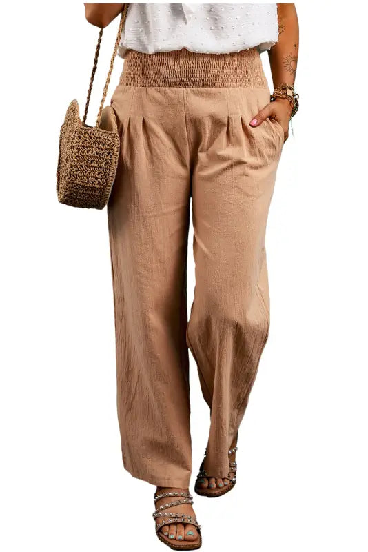 Terra firma clay smocked waist pants