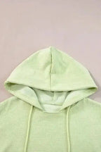 Textured Cropped Hoodie and Shorts Set - Fashionfitz