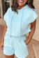 Textured Cropped Hoodie and Shorts Set - Fashionfitz