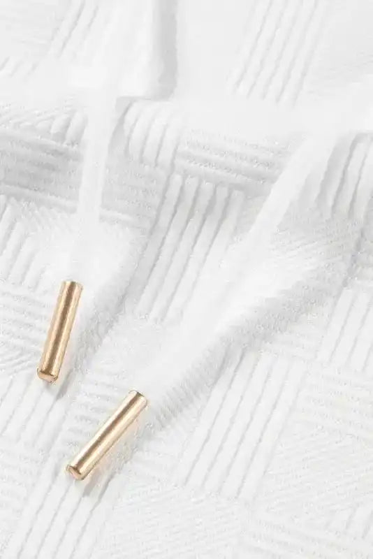 Textured Cropped Hoodie and Shorts Set - Fashionfitz