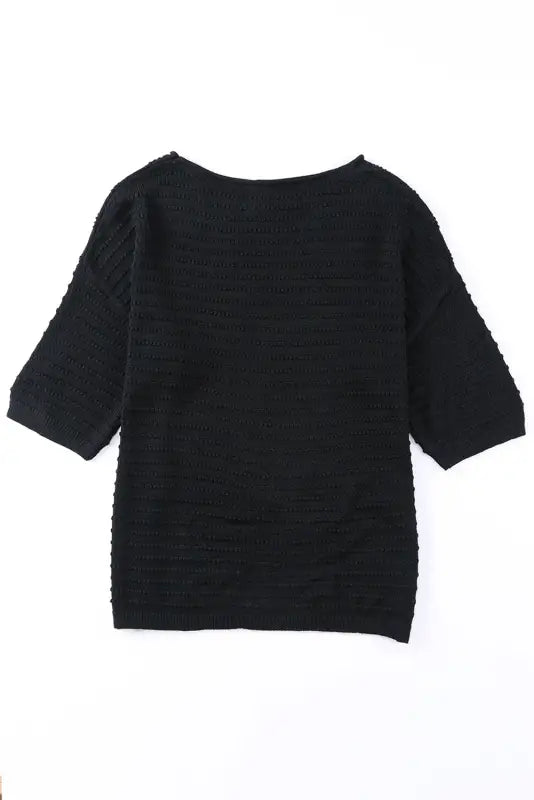 Textured knit drop shoulder tee - t-shirts