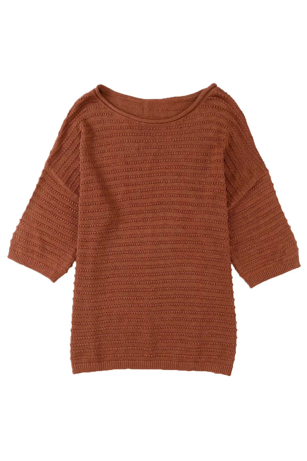 Textured knit drop shoulder tee - t-shirts