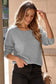 Textured knit round neck dolman sleeve sweater - sweaters