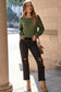 Textured knit round neck dolman sleeve sweater - sweaters