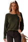 Textured knit round neck dolman sleeve sweater - sweaters