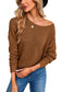 Textured knit round neck dolman sleeve sweater - sweaters