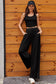 Textured pants outfit - crop top and wide leg