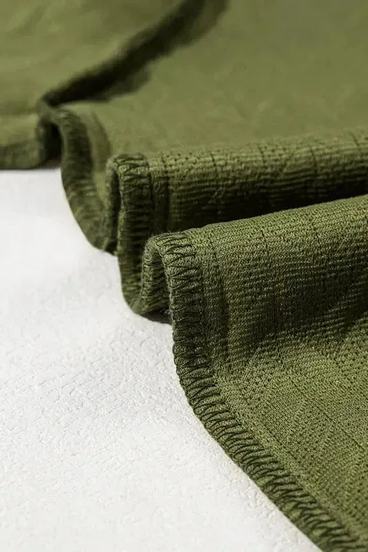 Textured Raglan Sleeve Pullover Sweatshirt - Fashionfitz